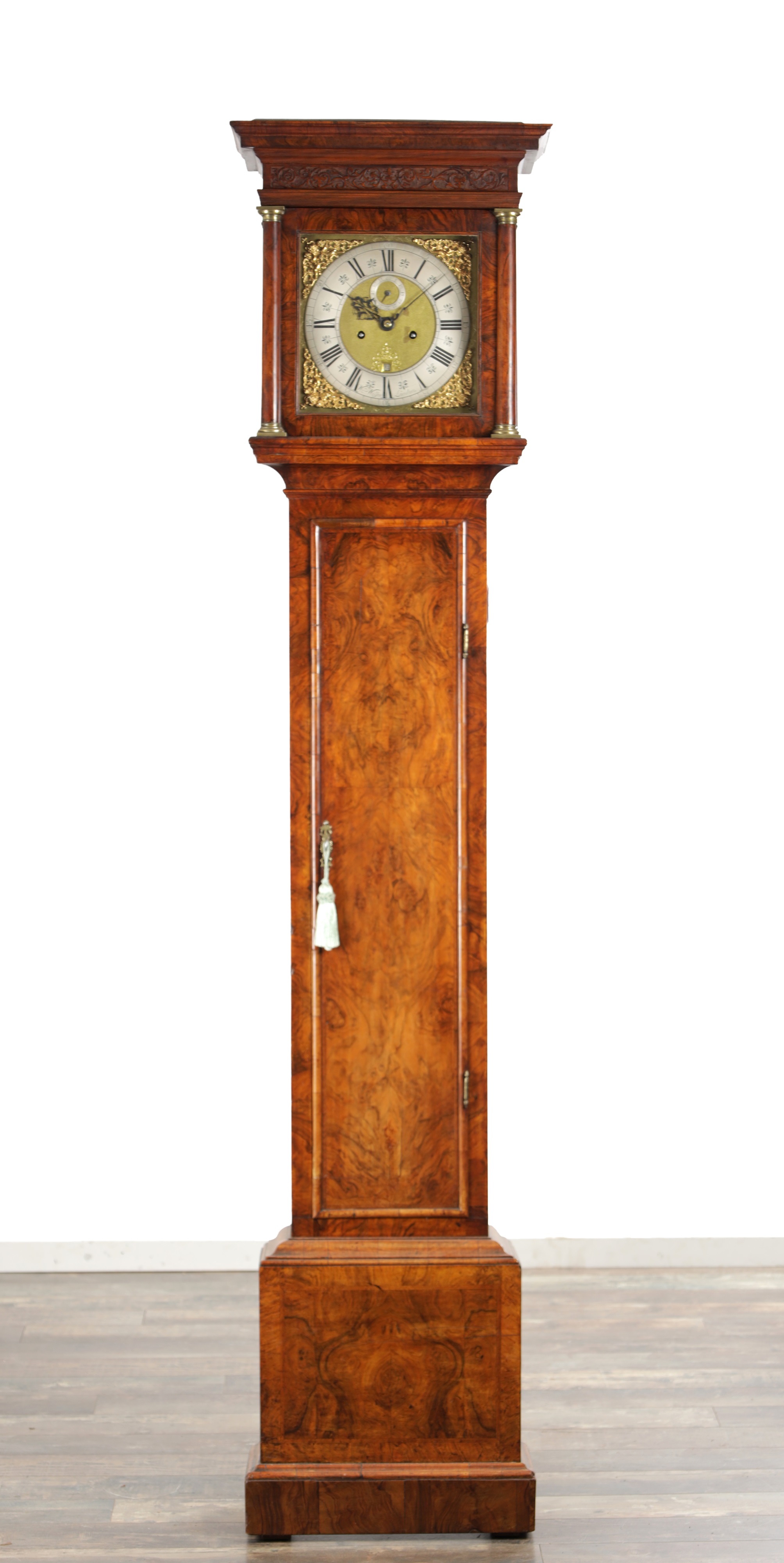 Lot 1332 William Wilson burr walnut longcase clock