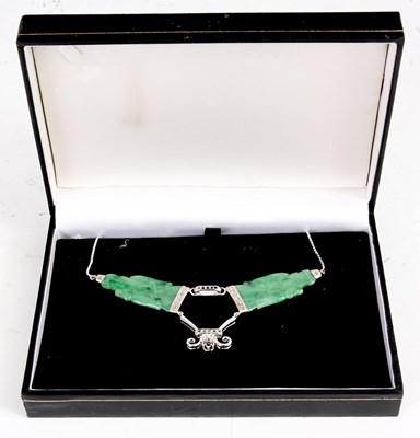 Lot 148 - AN UNUSUAL 18ct WHITE GOLD AND DOUBLE FIGURAL...