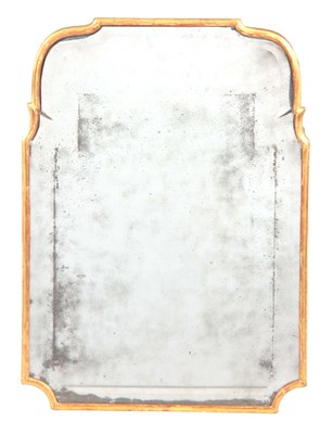 Lot 678 - A QUEEN ANNE GILT FRAMED HANGING MIRROR with...