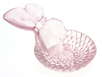 Lot 22 - R LALIQUE A PAPILLION AND DAHLIA PIN TRAY...