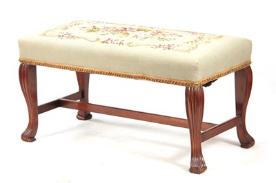 Lot 1072 - AN 18TH CENTURY HEPPLEWHITE STYLE LONG STOOL...