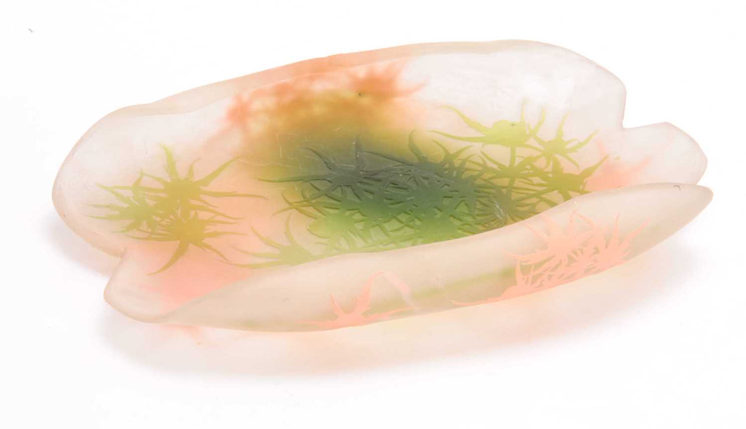 Lot 11 - AN UNUSUAL ART NOUVEAU EMILE GALLE GLASS BOWL...
