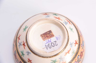 Lot 110 - A SATSUMA MINIATURE BOWL WITH FILIGREE STAND...