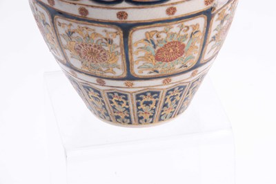 Lot 114 - A SATSUMA OVOID CABINET VASE having relief...