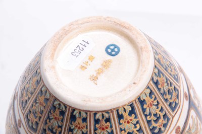Lot 114 - A SATSUMA OVOID CABINET VASE having relief...