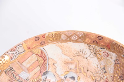 Lot 119 - A SATSUMA SHALLOW DISH AND CABINET PLATE each...