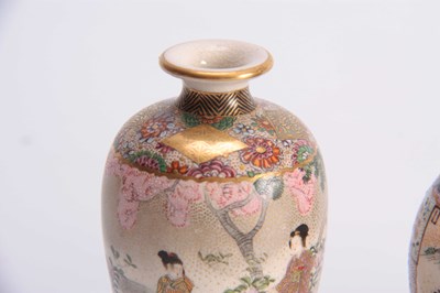Lot 122 - A GROUP OF THREE SMALL SATSUMA CABINET VASES...