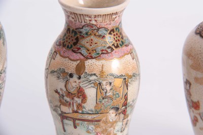 Lot 122 - A GROUP OF THREE SMALL SATSUMA CABINET VASES...