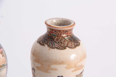 Lot 122 - A GROUP OF THREE SMALL SATSUMA CABINET VASES...