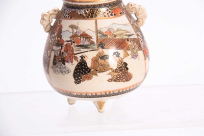 Lot 124 - A JAPANESE MEIJI PERIOD SATSUMA CAULDRON...