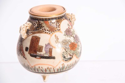 Lot 124 - A JAPANESE MEIJI PERIOD SATSUMA CAULDRON...