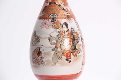 Lot 155 - A JAPANESE KUTANI WARE OVOID BOTTLE VASE with...