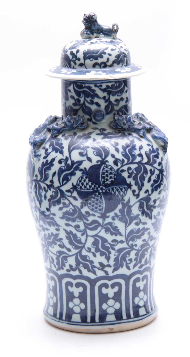 Lot 172 - A CHINESE BLUE AND WHITE PORCELAIN BULBOUS...
