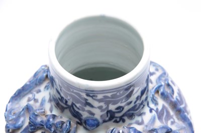 Lot 172 - A CHINESE BLUE AND WHITE PORCELAIN BULBOUS...