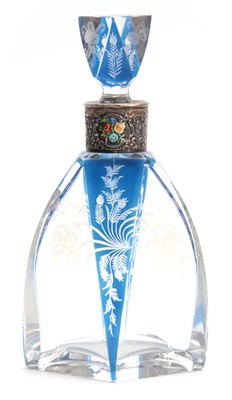 Lot 2 - A STYLISH ART NOUVEAU BOHEMIAN SILVER MOUNTED...