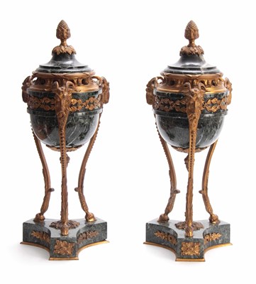 Lot 420 - A PAIR OF LATE 19TH CENTURY FRENCH GREEN...