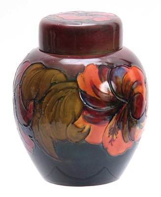 Lot 45 - A WALTER MOORCROFT LARGE BULBOUS GINGER JAR...