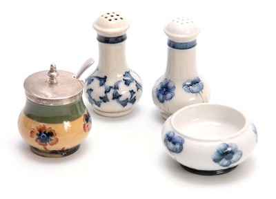 Lot 46 - A MACINTYRE BURSLEM FLORIAN WARE MATCHED THREE...