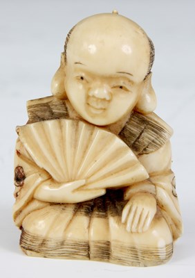 Lot 150 - A LATE 19TH CENTURY CARVED IVORY NETSUKE...