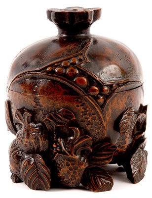 Lot 165 - A 19TH CENTURY ORIENTAL CARVED TREENWARE BOWL...