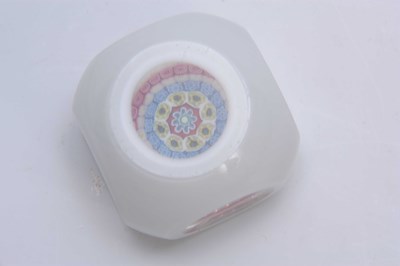 Lot 7 - A 19TH CENTURY MILLEFIORI WHITE OPAQUE CASED...