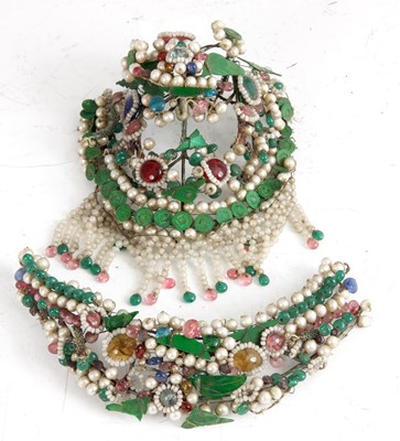 Lot 180 - TWO PIECES OF ORIENTAL CEREMONIAL HEADDRESS of...