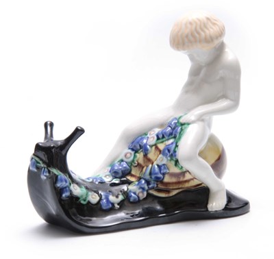 Lot 74 - AN UNUSUAL MICHAEL POWOLNY, WIENER KERAMIK...