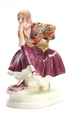 Lot 75 - A GOLDSCHEIDER AUSTRIAN DECO FIGURE depicting...
