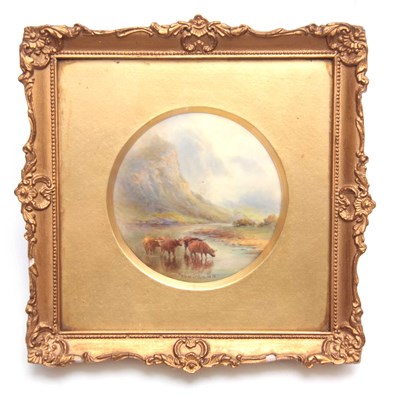 Lot 85 - A ROYAL WORCESTER PAINTED PORCELAIN PLAQUE, BY...