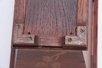 Lot 953 - AN ARTS AND CRAFT INLAID OAK TEA CADDY of...