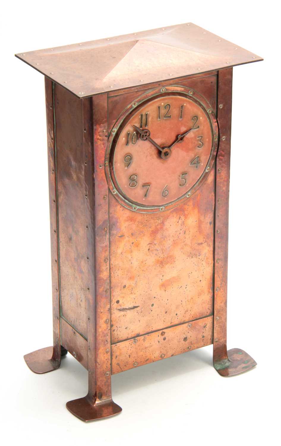 Lot 954 - A NICE QUALITY ARTS AND CRAFTS COPPER MANTEL...