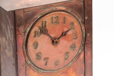 Lot 954 - A NICE QUALITY ARTS AND CRAFTS COPPER MANTEL...