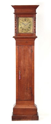 Lot 1033 - A MID 18th CENTURY OAK CASED LONGCASE CLOCK...
