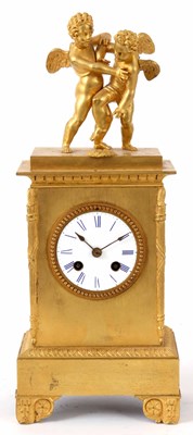 Lot 1044 - A FRENCH LATE 19th CENTURY ORMOLU MANTLE CLOCK...
