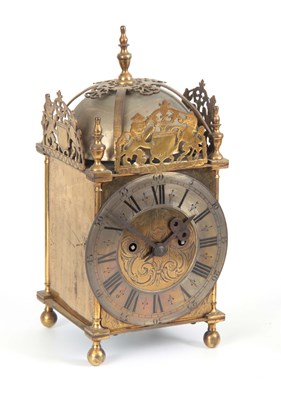 Lot 1057 - A LATE 19th CENTURY DOUBLE FUSEE LANTERN CLOCK...