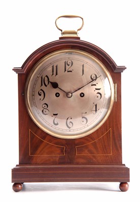 Lot 1068 - AN EDWARDIAN MAHOGANY DOUBLE FUSEE QUARTER...
