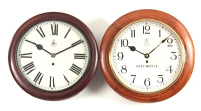 Lot 1076 - TWO 19TH CENTURY 12" WALL CLOCKS with...