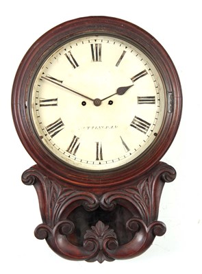 Lot 1080 - A WILLIAM IV MAHOGANY DOUBLE FUSEE WALL CLOCK...