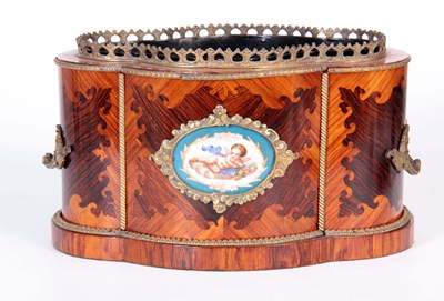 Lot 1112 - A 19TH CENTURY FRENCH ORMOLU-MOUNTED KINGWOOD...
