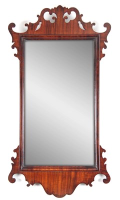 Lot 1113 - A 19TH CENTURY MAHOGANY FRET-CUT HANGING...