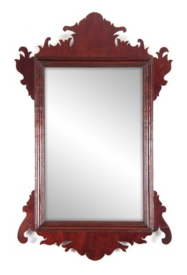 Lot 1124 - A 20TH CENTURY MAHOGANY FRET-CUT HANGING...