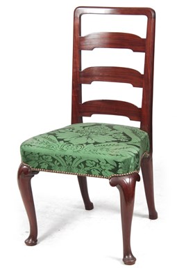 Lot 1167 - An unusual George I ladder back Walnut SIDE...