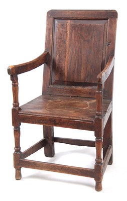 Lot 1180 - AN EARLY 18TH CENTURY OAK WAINSCOT CHAIR...