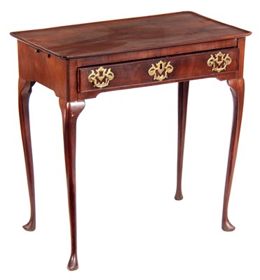 Lot 1186 - A GEORGE II FIGURED MAHOGANY SIDE TABLE with...