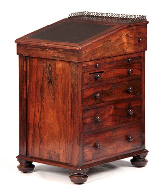 Lot 1203 - AN EARLY 19TH CENTURY ROSEWOOD DAVENPORT the...