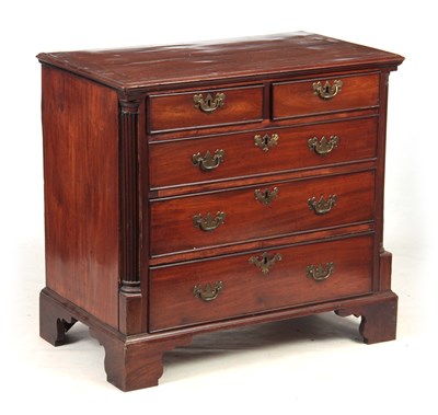 Lot 1205 - A GEORGE III MAHOGANY LANCASHIRE CHEST OF...