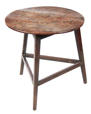Lot 1229 - AN 18TH CENTURY OAK CRICKET TABLE with three...