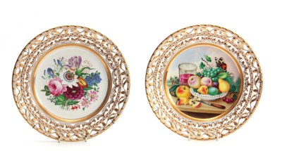 Lot 124 - TWO 20TH CENTURY CONTINENTAL PORCELAIN CABINET...