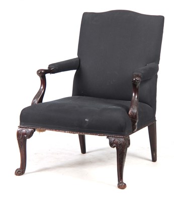 Lot 1248 - A GEORGE III MAHOGANY CHIPPENDALE GAINSBOROUGH...