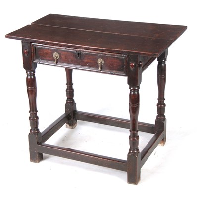 Lot 1249 - A GOOD 17TH CENTURY OAK SIDE TABLE OF SUPERB...
